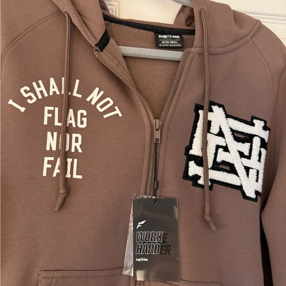 Brown Flag Nor Fail Zip-Up Hoodie - Picture 6 of 7